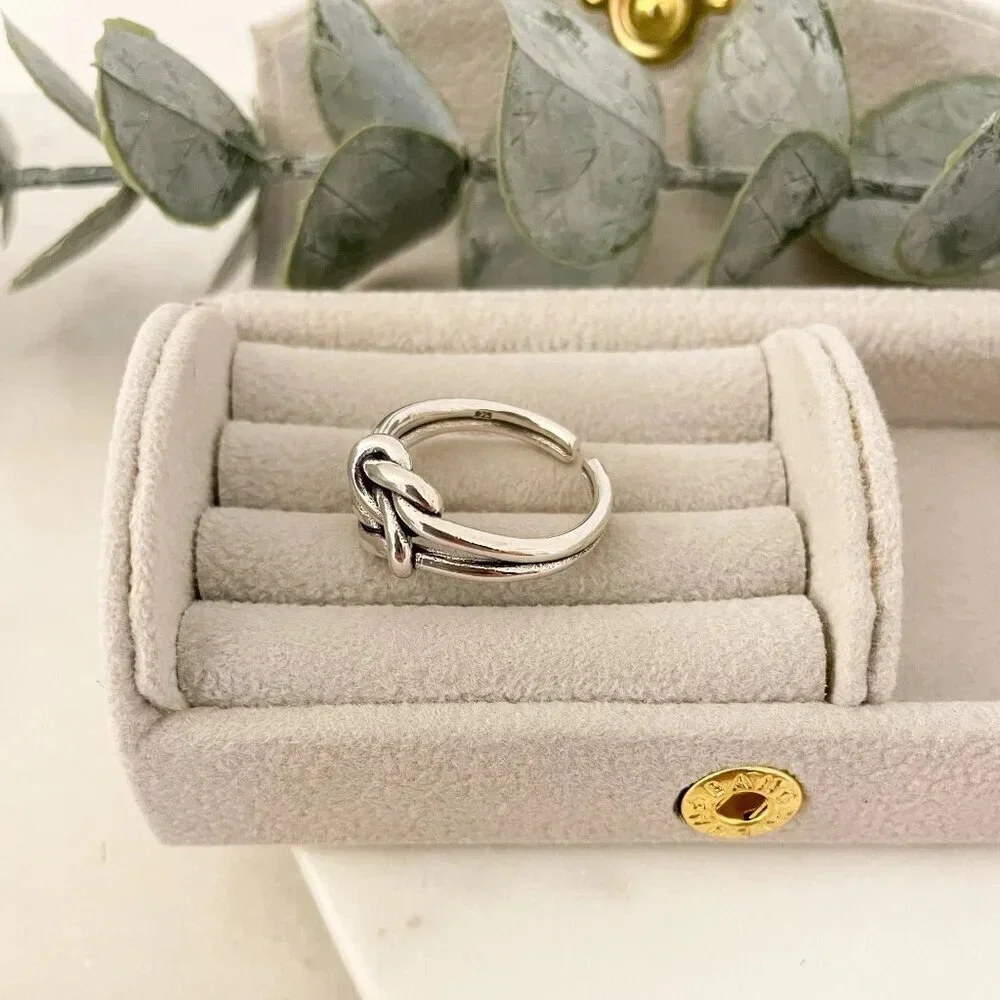 925 Sterling Silver Knot Ring Dainty Ring Twist Ring Minimalist Ring Band